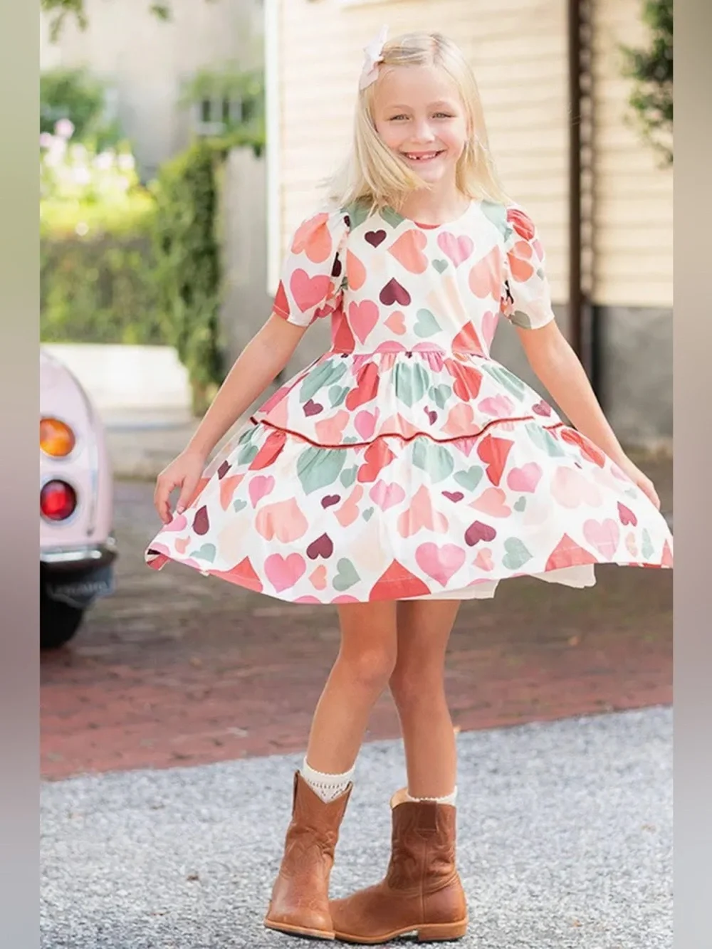 Pink Chicken Julesy Vintage Hearts Dress size 12